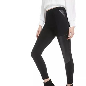 Bar III • Faux-Leather-Patch Leggings